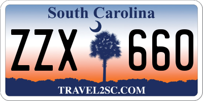 SC license plate ZZX660