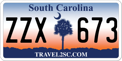 SC license plate ZZX673