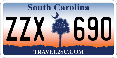 SC license plate ZZX690