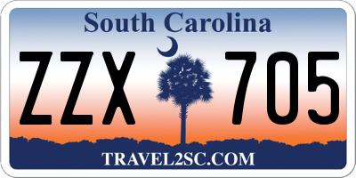 SC license plate ZZX705