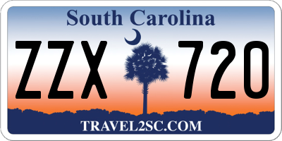 SC license plate ZZX720