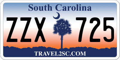 SC license plate ZZX725