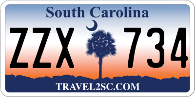 SC license plate ZZX734