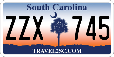 SC license plate ZZX745