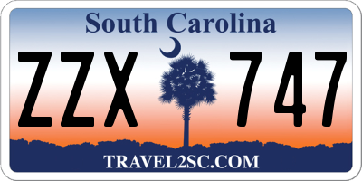 SC license plate ZZX747