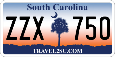 SC license plate ZZX750