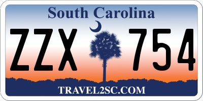 SC license plate ZZX754