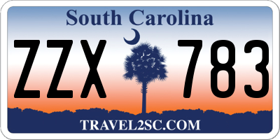 SC license plate ZZX783