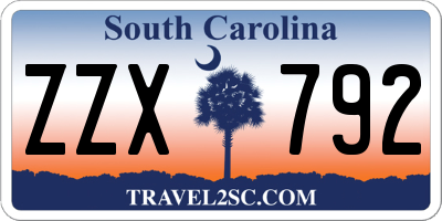 SC license plate ZZX792