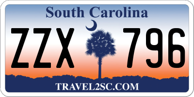 SC license plate ZZX796