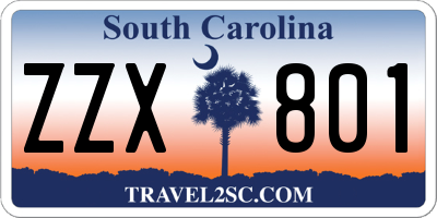 SC license plate ZZX801