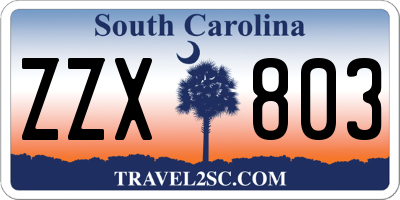 SC license plate ZZX803