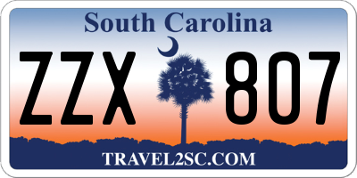 SC license plate ZZX807