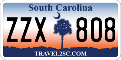 SC license plate ZZX808