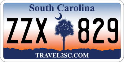 SC license plate ZZX829