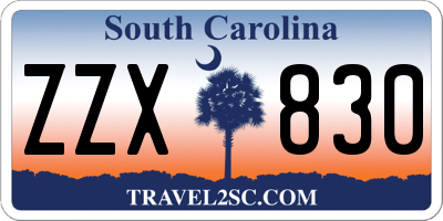 SC license plate ZZX830