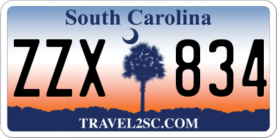 SC license plate ZZX834