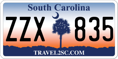 SC license plate ZZX835