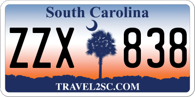 SC license plate ZZX838