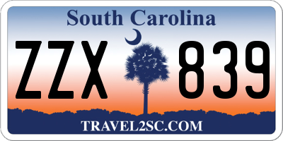 SC license plate ZZX839