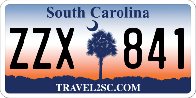 SC license plate ZZX841