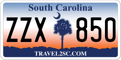 SC license plate ZZX850