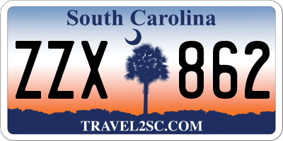 SC license plate ZZX862