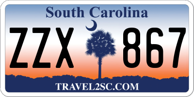 SC license plate ZZX867