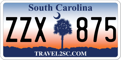 SC license plate ZZX875