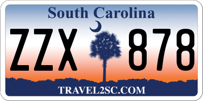 SC license plate ZZX878