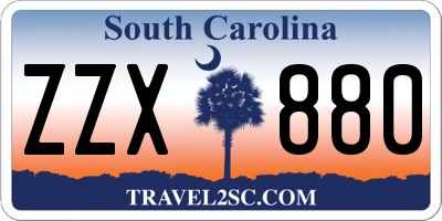 SC license plate ZZX880