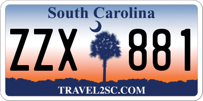 SC license plate ZZX881