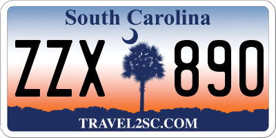 SC license plate ZZX890