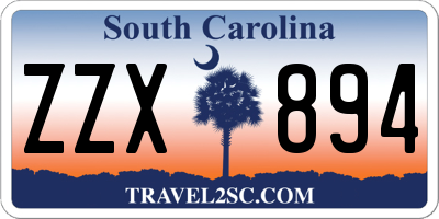 SC license plate ZZX894