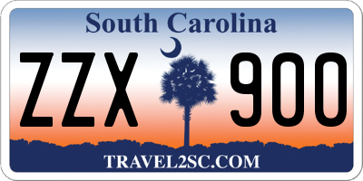 SC license plate ZZX900