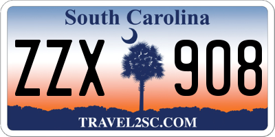 SC license plate ZZX908