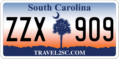 SC license plate ZZX909