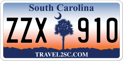 SC license plate ZZX910