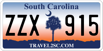 SC license plate ZZX915