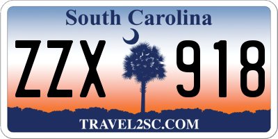 SC license plate ZZX918