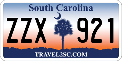 SC license plate ZZX921