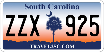 SC license plate ZZX925