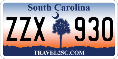 SC license plate ZZX930