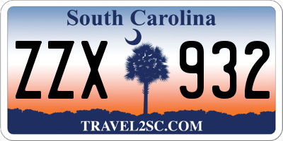 SC license plate ZZX932