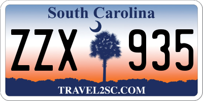 SC license plate ZZX935