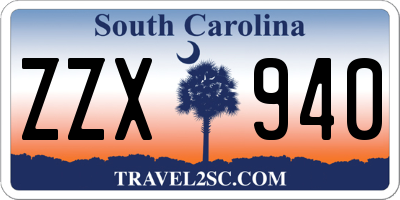 SC license plate ZZX940