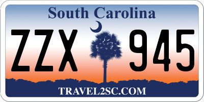 SC license plate ZZX945