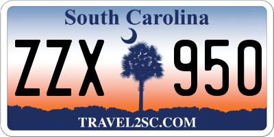 SC license plate ZZX950