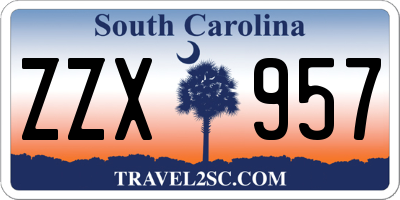 SC license plate ZZX957