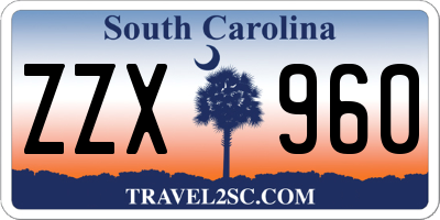 SC license plate ZZX960